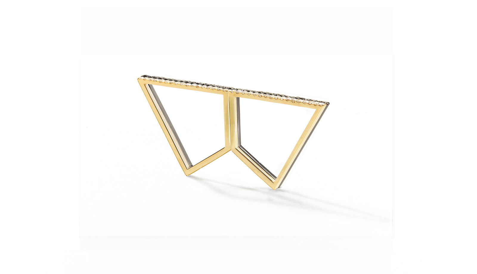 Sophie Birgitt Jewellery DOUBLE REFLECTION 18K Gun Metal Black & Yellow Gold (less diamonds)